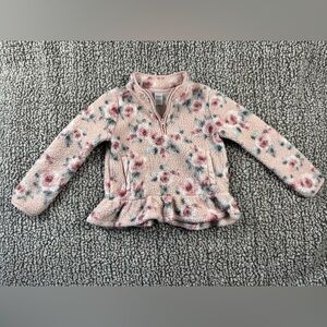 Gymboree Pink Floral Fleece Quarter Zip Girls size 6